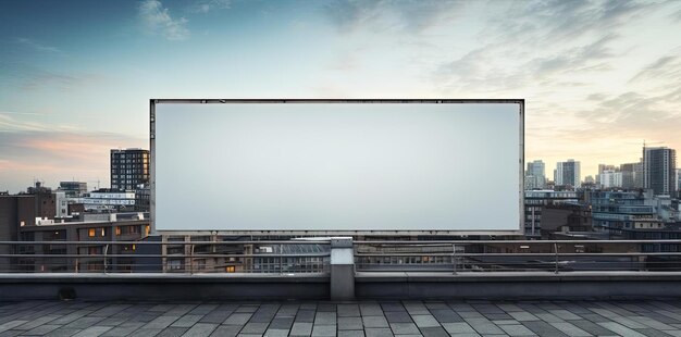 an empty white billboard in the style of minimalist cityscapes