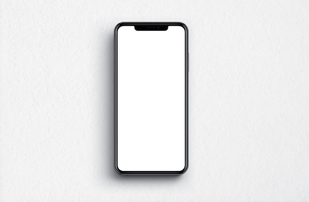 empty white blank mobile phone mockup isolted on white background