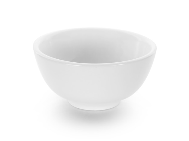 Empty white bowl isolated on white