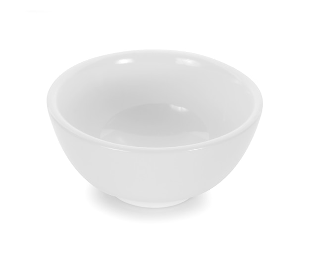 Empty white bowl isolated on white