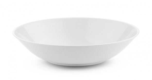 Empty white bowl on white