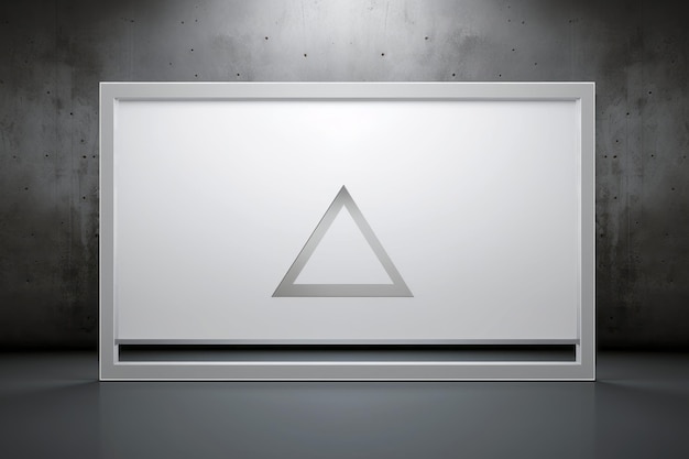 an empty white box with a triangle on it