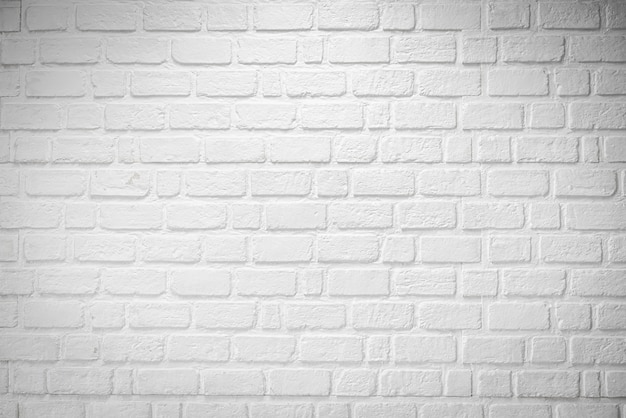 empty white brick wall for background with copyspace