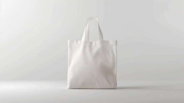 Photo empty white canvas tote bag isolated for customization