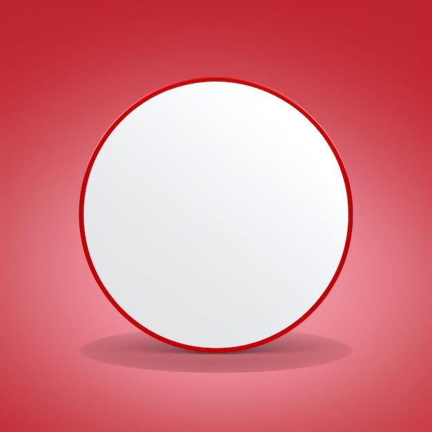 an empty white circle on a red background