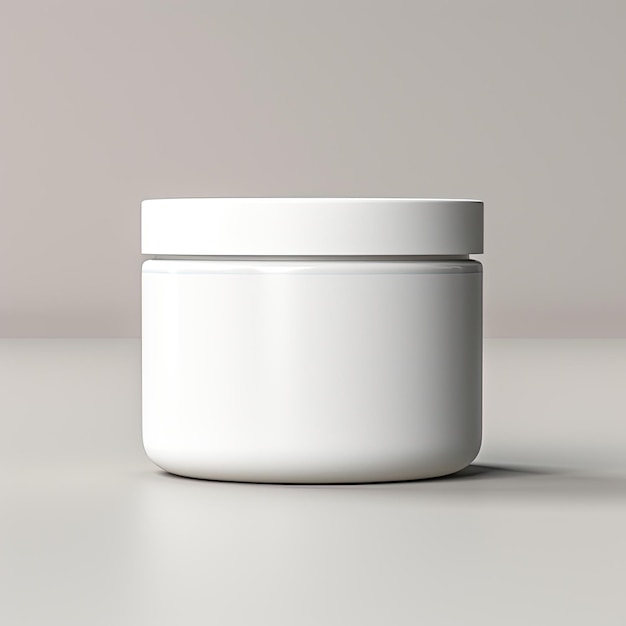 Empty White Cosmetic Jar Mockup