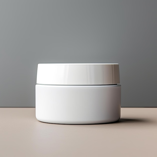 Empty White Cosmetic Jar Mockup