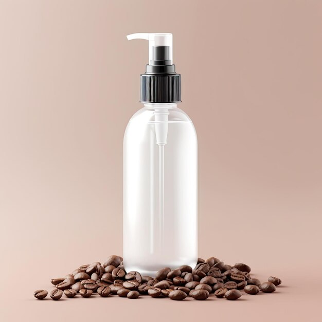 Photo empty white cosmetic pet bottle with spray pump