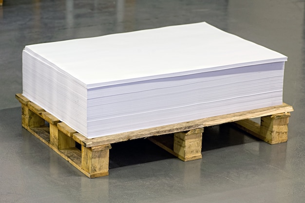 Empty White Documents on Top of Paper Pallet