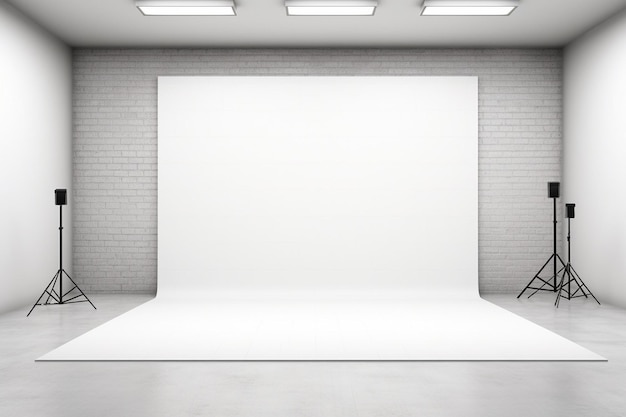 Photo empty white and grey studio backdrop background