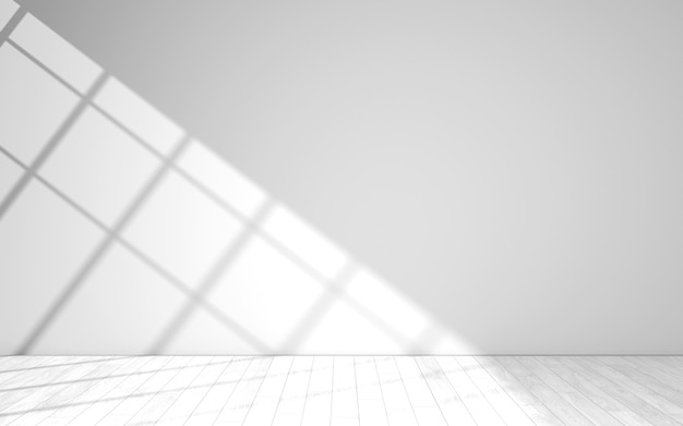 Empty white light room. 3D Illustration
