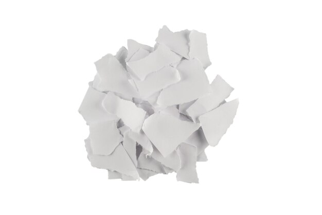 Empty white paper pieces isolated Space for text or design