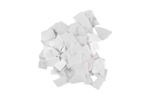 Empty white paper pieces isolated