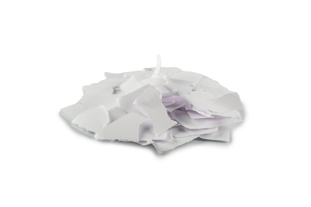 Empty white paper pieces isolated