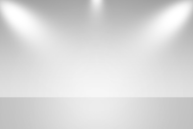 Empty white photo studio with spotlight background