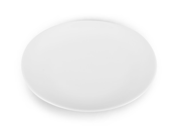 empty white plate isolate on white