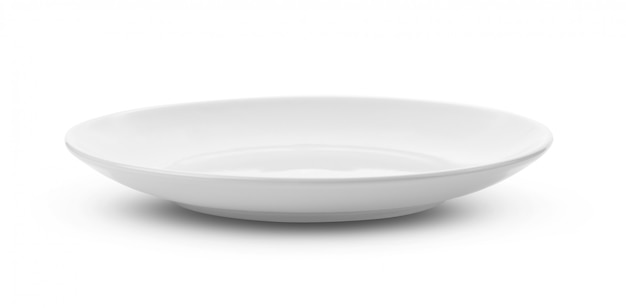 Empty white plate on white