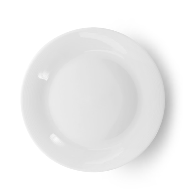 Empty white plate on white.