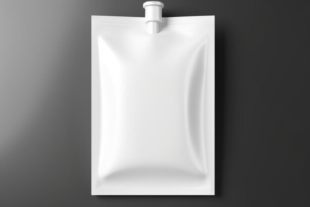 Photo an empty white pouch on a black background