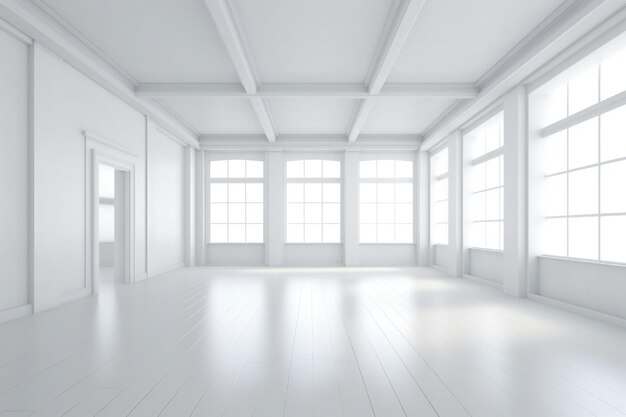 Photo empty white studio show room interior