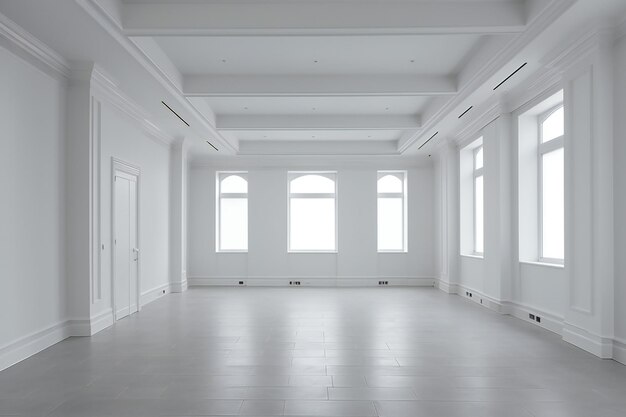 Photo empty white studio show room interior