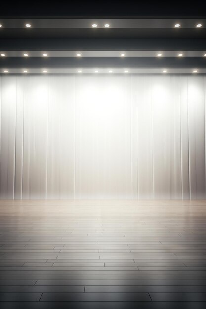 Photo an empty white theater stage with soft lighting ai generated illustration