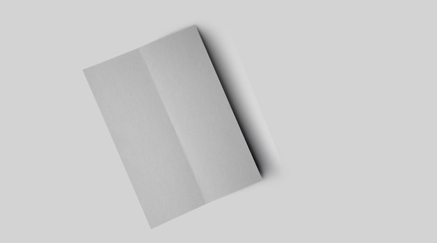 Empty white vertical rectangle pricelist or menu mockup with soft shadows on neutral grey concrete background