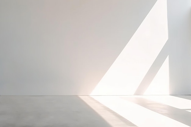 Empty white wall with shadows Generative AI