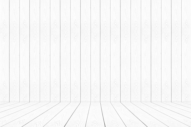 Empty white wooden room background