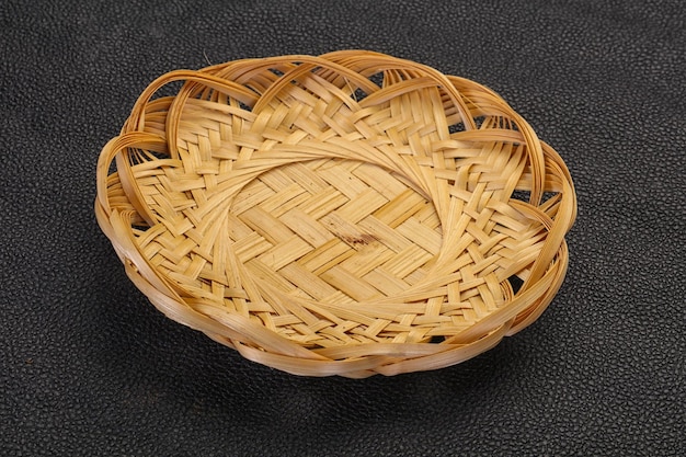 Empty wicker bowl