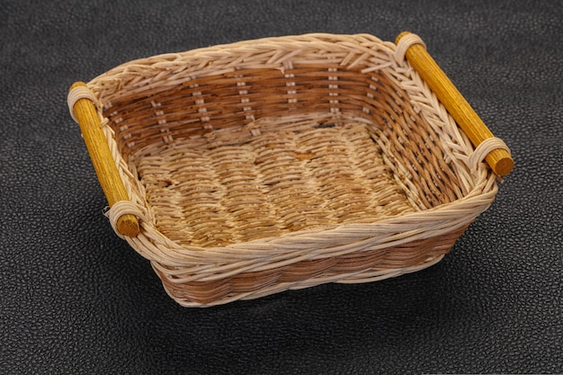 Empty wicker bowl