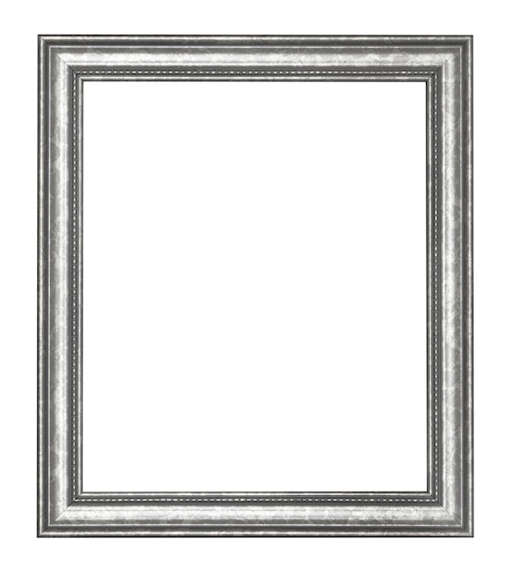 Empty wide silver wooden picture frame