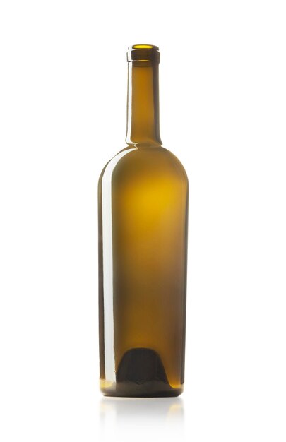 Empty wine bottle isolated on white background With clipping path