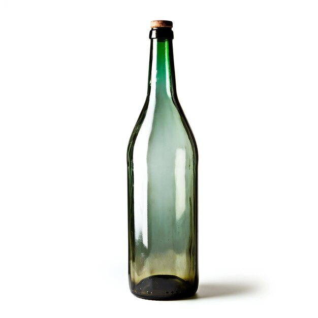 Empty wine bottle isolated on white background