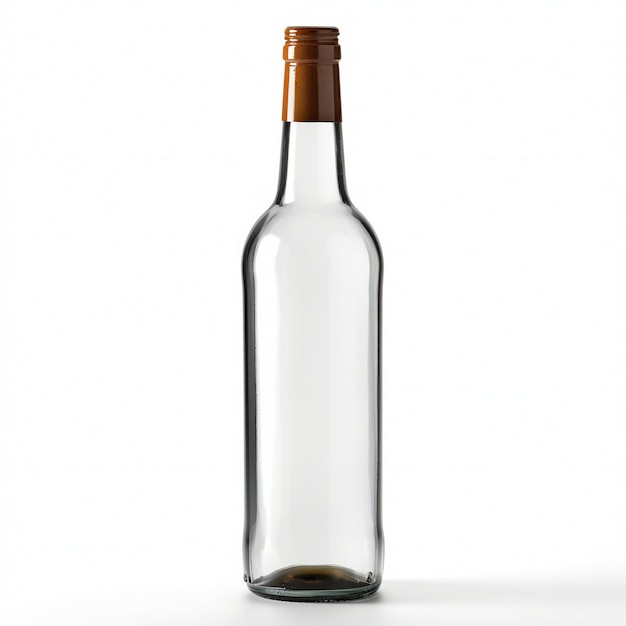 Empty wine bottle isolated on white background