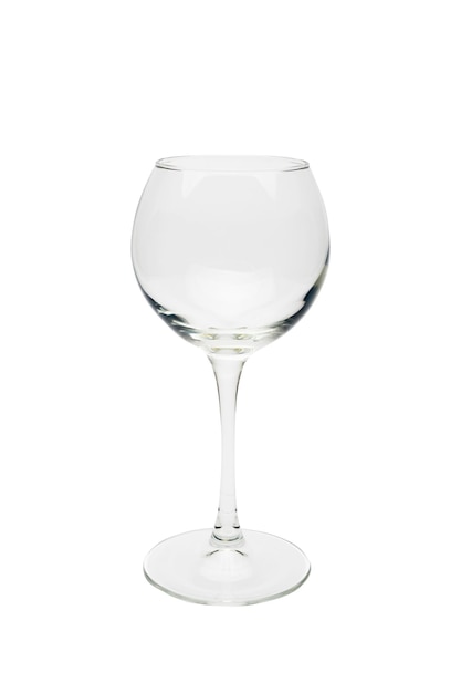 Empty wine glass isolated on white background