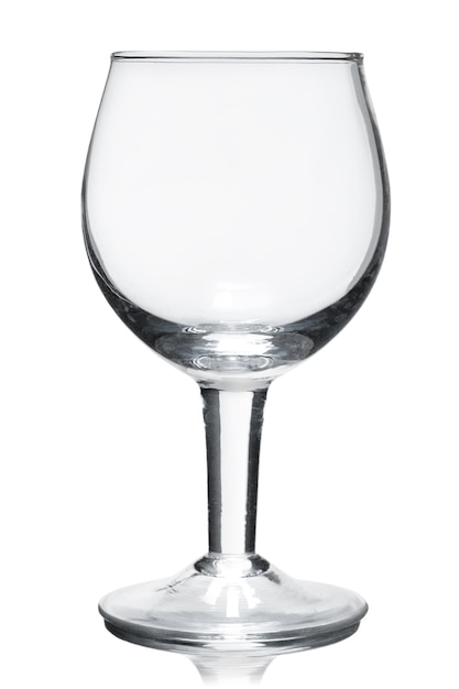 Empty wine glass isolated on white background