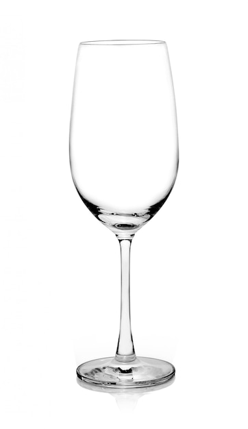 Photo empty wine glass. isolated on a white space