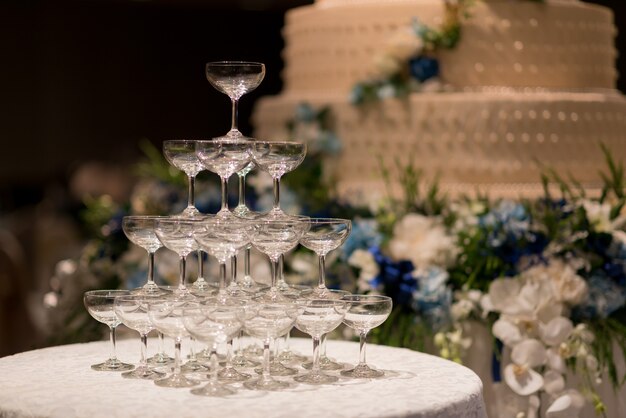 Empty wine glass with blur background