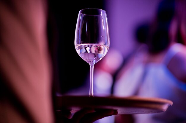 empty wine glass with blur background