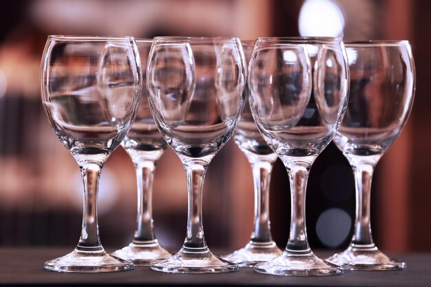 Empty wineglasses closeup