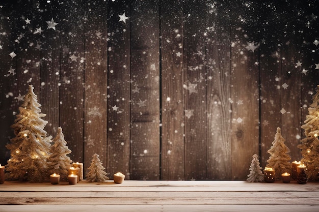 Photo empty wood christmas background