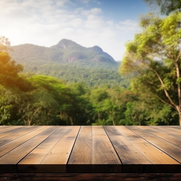 Empty wood table for present product