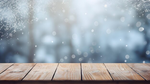 empty wood table top and blurred summer tree and summer leaf background