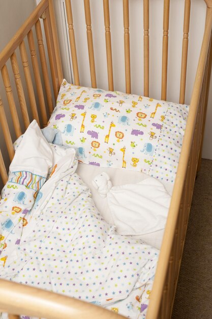 Empty Wooden Cot Or Crib