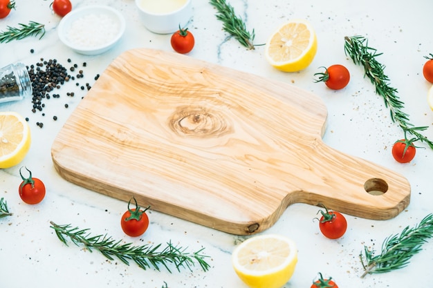 Empty wooden cutting board