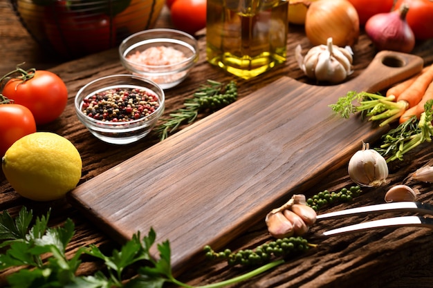 Empty wooden cutting board