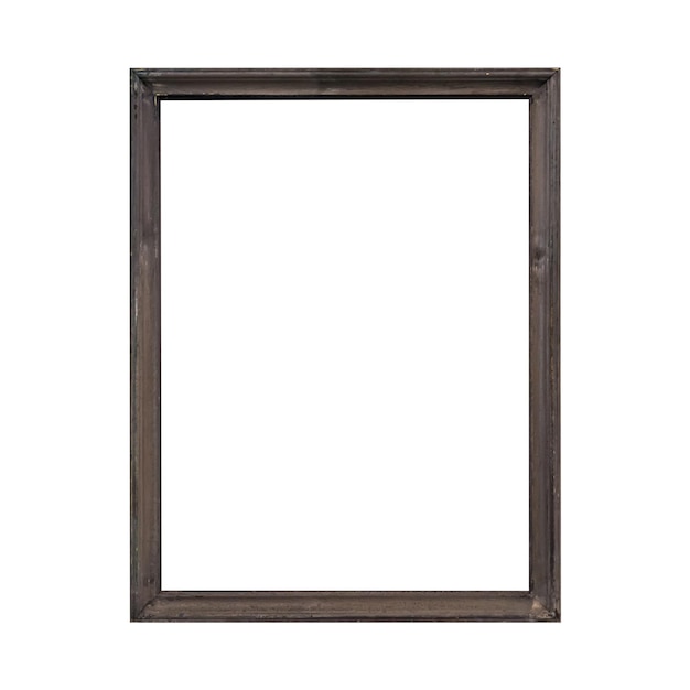 Empty wooden frame isolated on white background