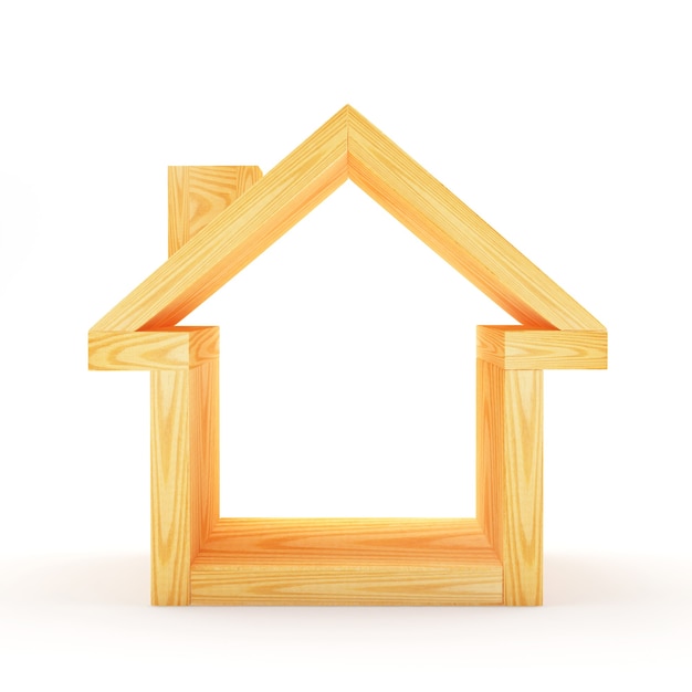 Empty wooden house icon