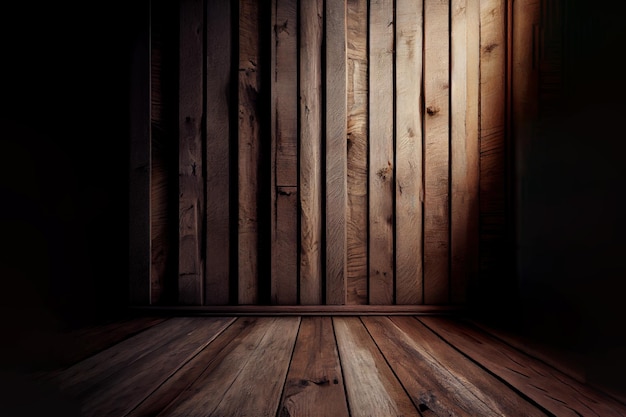 Photo empty wooden interior room generative ai